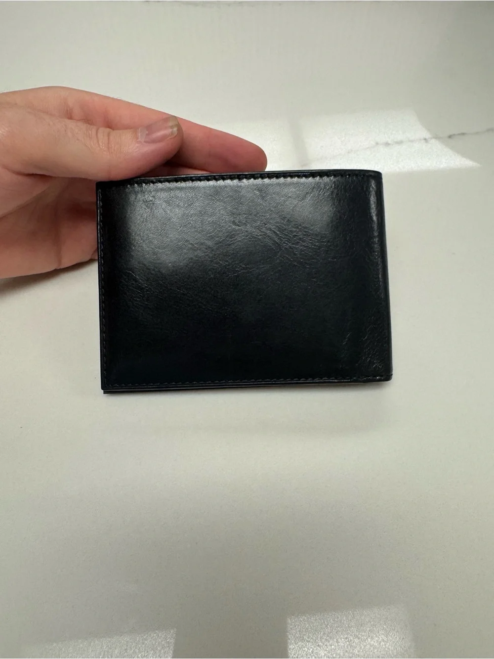 Bosca Black Leather Bi-Fold Card Holder
